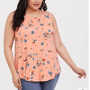 ❗️SOLD❗️Torrid Super Soft Orange Floral Crew Neck Tank